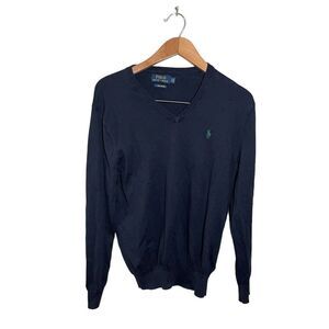 Polo Ralph Lauren Sweater‎ Men’s Small V-Neck Pima Cotton Navy Blue
